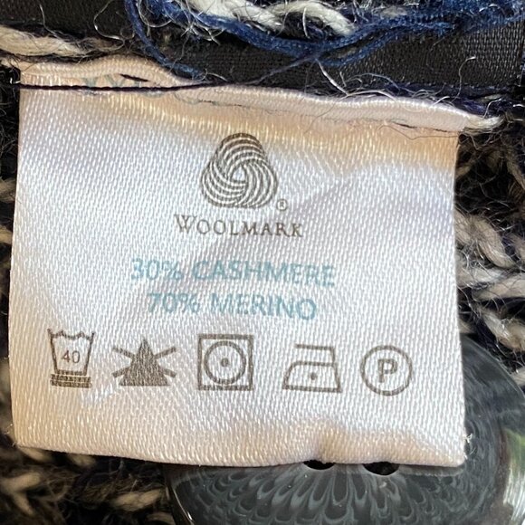 Woolovers Cashmere Wool Duster Cardigan Cable Knit Nautical Chunky Long Granny-L - Picture 14 of 15